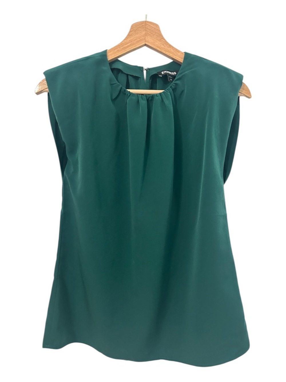 Express Deep Green Cap Sleeve Blouse